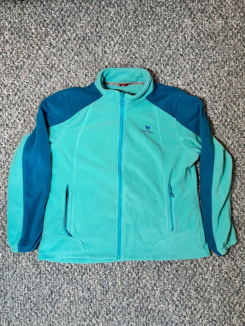 Lightweight Teal Full-Zip Utility Fleece Jacket